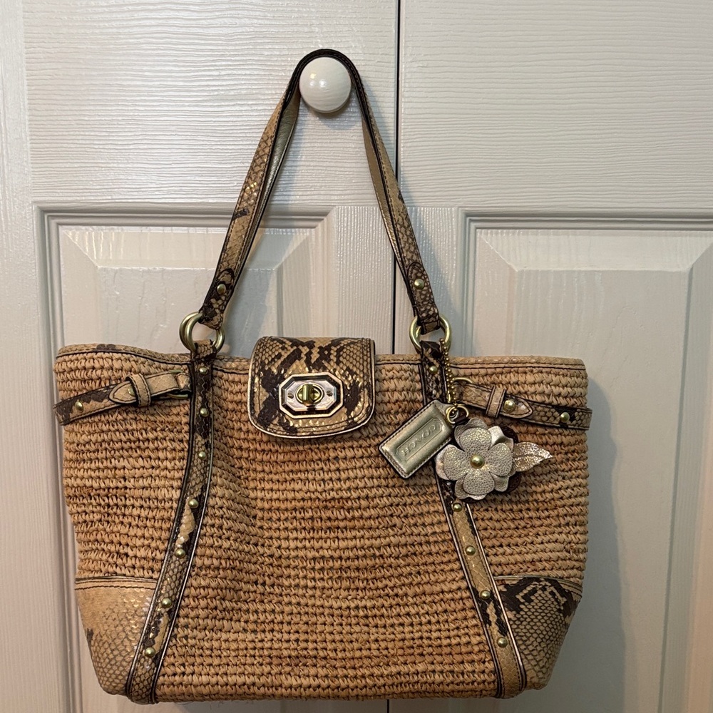 Coach Weave and Python Shoulder Bag